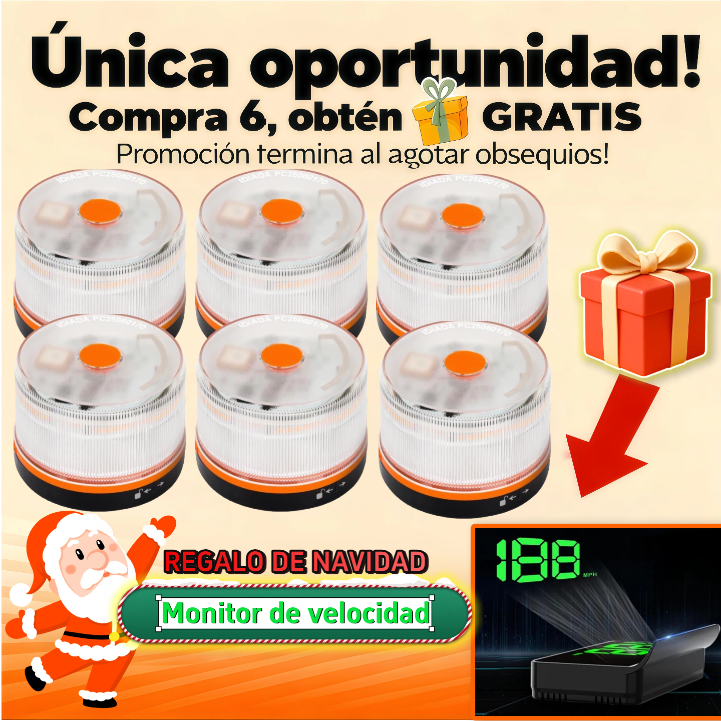 ✨ Último día 70% dto. | Compra 6 y llévate un radar/detector de velocidad GRATIS | Luz V16 DGT 2026 Autonomía solar ilimitada ⚠️ Alerta triple + Llamada satelital 🛰️