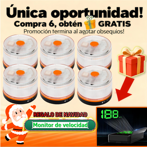 ✨ Último día 70% dto. | Compra 6 y llévate un radar/detector de velocidad GRATIS | Luz V16 DGT 2026 Autonomía solar ilimitada ⚠️ Alerta triple + Llamada satelital 🛰️