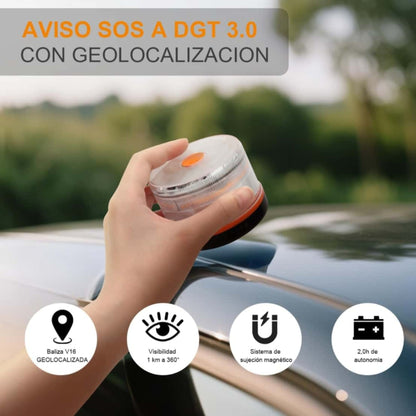 ✨ Último día 70% dto. | Compra 6 y llévate un radar/detector de velocidad GRATIS | Luz V16 DGT 2026 Autonomía solar ilimitada ⚠️ Alerta triple + Llamada satelital 🛰️