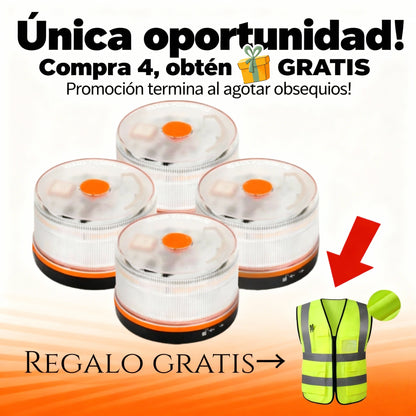 ✨ Último día 70% dto. | Compra 6 y llévate un radar/detector de velocidad GRATIS | Luz V16 DGT 2026 Autonomía solar ilimitada ⚠️ Alerta triple + Llamada satelital 🛰️